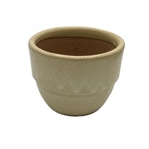 Beige Colored Crockery Flower Pot Vase  Glazed Outside Raw Inside - £13.23 GBP