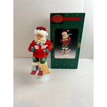 Vintage KSA Fabriché Skiing Santa Figurine Powder Hound Christmas Decor 12” - $931.81 MXN