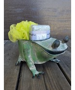 Distressed Green Metal Frog Bath Storage / Planter, Home Decor - $31.90 CAD