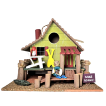 Gone Fishing Bait Shack Wooden Cabin Decorative Bird House - Hang or Place 7.25&quot; - £28.12 GBP