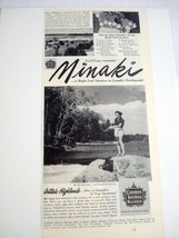 1951 CN Ad Canadian National Railways You&#39;ll Long Remember Minaki - $8.99