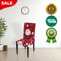 Anyhouz Chair Cover Maroon Big Santa Head Design with Anti-Dirt and Elastic - $326.19 MXN