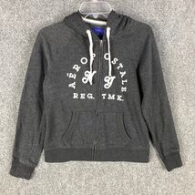 Aeropostale Hoodie Juniors Medium Full Zip Gray Cotton Blend M - $15.34 CAD