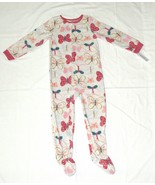 Carters Fleece Footed Pajama Blanket Sleeper Size 12 Butterfly Girl - £21.99 GBP