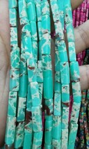 33pcs  Amazonite Green Sea Sediment Imperial Jasper cube cylinder column bar bri - £3.98 GBP