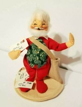 Annalee 8 1/2&quot; Santa in Green Vest with Mailbag and Letters Vintage 1991... - £19.88 GBP