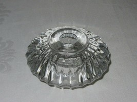 &quot;BLOCK&quot; Crystal Vintage Clear Tealight Holder Candlestick Holder Round Ribbed - £15.54 GBP