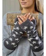 Dark Grey Cotton Long Fingerless Mittens - $43.13 CAD