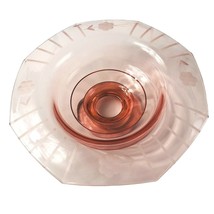 New Martinsville Pink Hectogon Depression Glass Pedestal Embossed 10.5 in Vtg - £29.49 GBP