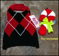 NWT Cha Cha Couture Male Boy Dog Holiday Argyle Warm Sweater Vest  XS/S ... - £11.95 GBP+