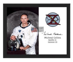 Michael Collins Astronaut Moon Landing Gemini 10 Mission Patch 8X10 Framed Photo - $19.99