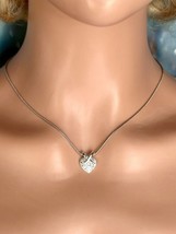 Vintage Sterling Silver Cz Heart Shaped 925 Pendant 18&quot; Necklace - $21.70