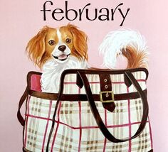 Cavalier King Charles February Dog Days Poster Calendar 14 x 11&quot; Art DWD... - $42.03 CAD