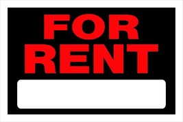 FOR RENT Sign 8&quot;x12&quot; Red Plastic with blank Rental Apartment Home Hillma... - $21.03