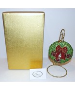 VALERIE PARR HILL GLASS WREATH CHRISTMAS TREE ORNAMENT WITH METAL STAND ... - $40.60 CAD