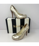 Vintage L.A.M.B Womens DALY II High Heel Pumps Sz 6.5 Gold Leaf Gwen Ste... - $67.33 CAD
