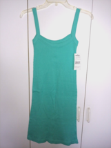 CARNIVAL LADIES GREEN RIBBED TANK DRESS-S-100% COTTON-NWT-CUTE/COMFY - $8.59