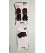 4 Scunci Small Clear Leopard Black Brown Plastic Hair Claw Clips &amp; 1 Big... - $154.94 MXN
