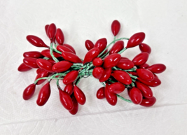 Large Bundle Vintage Japan Red Waxed Holly Pips Berries Christmas Corsag... - $16.34