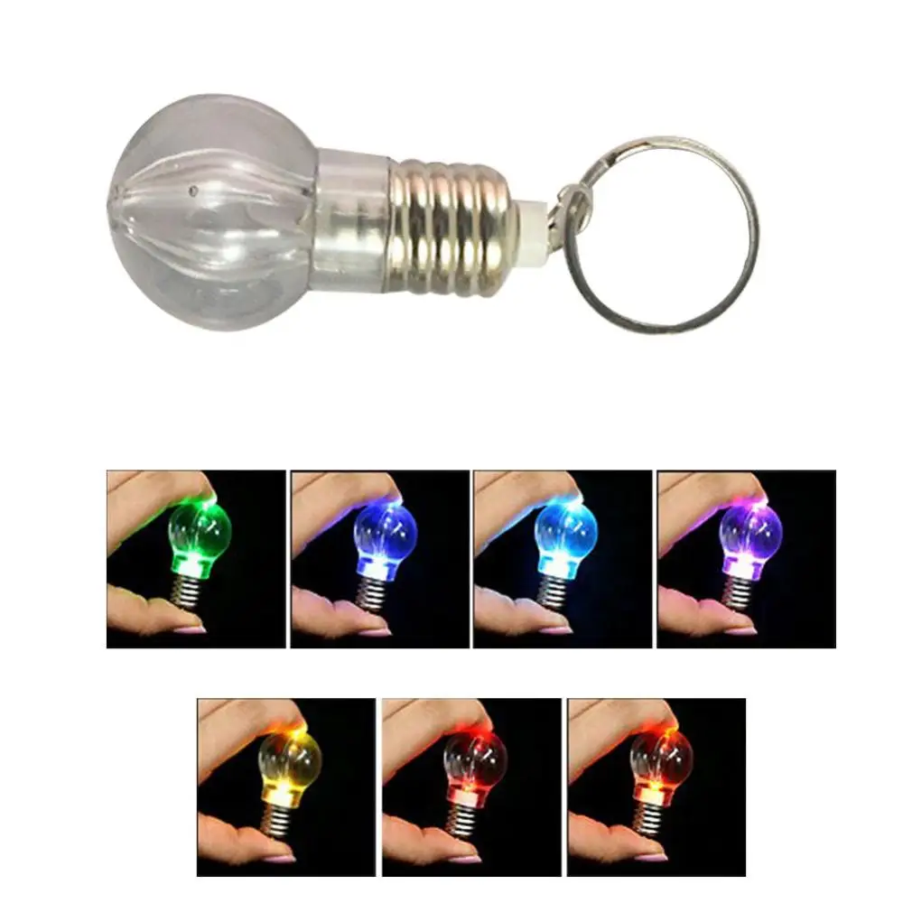 LED Flashlight Light Bulb Key Ring Keychain Lamp Torch Rainbow Color Gift - £12.03 GBP