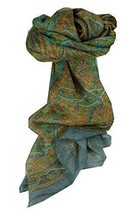 Mulberry Silk Traditional Square Scarf Chail Grey by Pashmina &amp; Silk - £18.70 GBP