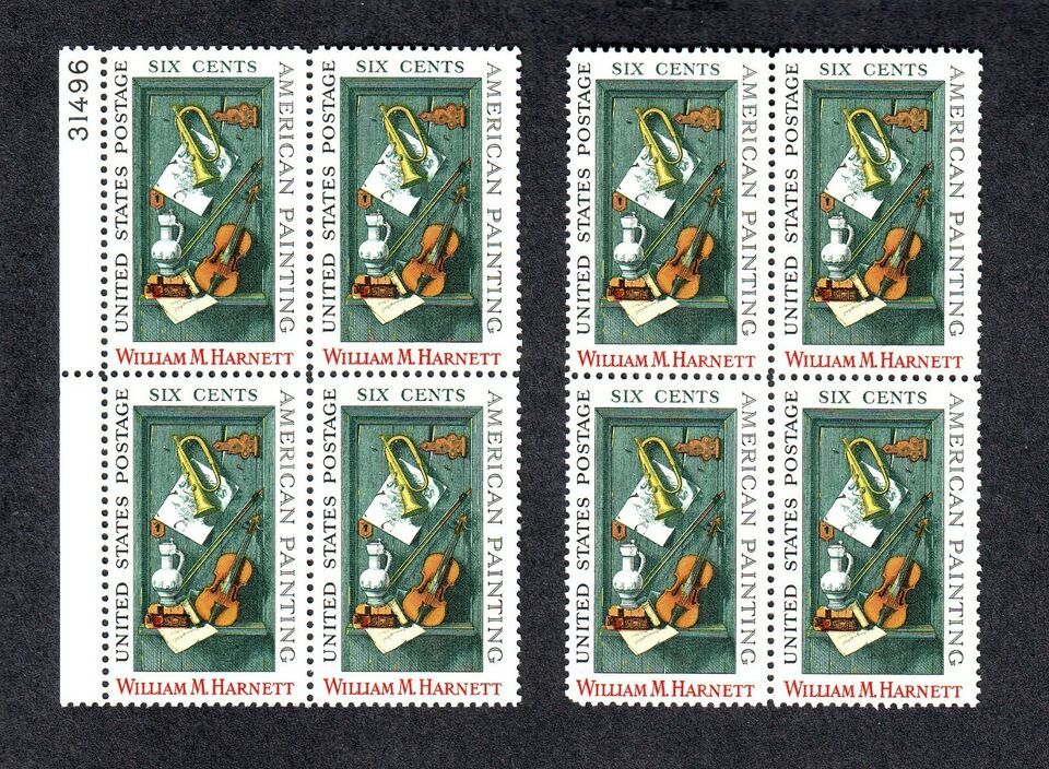 *US #1386, 1969 6c William M. Harnett ,MNH 2 Blocks of 4 #31496 - $3.87