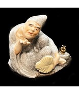 Chinese Asian Porcelain Bisque Man Sitting Ji Gong Statue 6&quot; Mid-Century... - $1,890.93 MXN