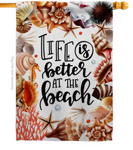 Better At Beach - Impressions Decorative House Flag H106114-BO - £29.07 GBP