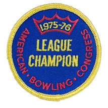 1975-76 League Champion Patch Vintage American Bowling Congress - £11.86 GBP