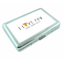 Pizza Love Em3 Silver Metal Cigarette Case RFID Protection Wallet - £13.40 GBP