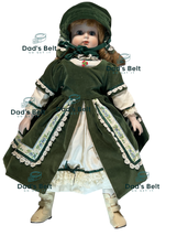 Beautiful 22&quot; Porcelain Doll In A Green Dress Rare Vintage Girl&#39;s Collection - £51.45 GBP