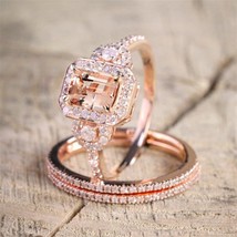 14K Rose Gold Diamond Ring for Women Peridot Anillos De Bizuteria Gemstone Jewel - £20.13 GBP