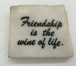 vintage white mineral stone plaque friendship is the wine of life shelve... - $375.38 MXN