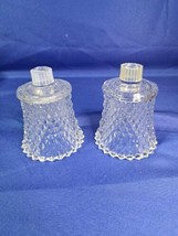 Vintage Homco Votives Clear Diamond Glass Candle Holders Set of 2  - £11.16 GBP