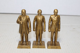Marx Presidents 2.5&quot; Gold Plastic Figures C. Arthur WH Harrison Zachary Taylor - £11.69 GBP