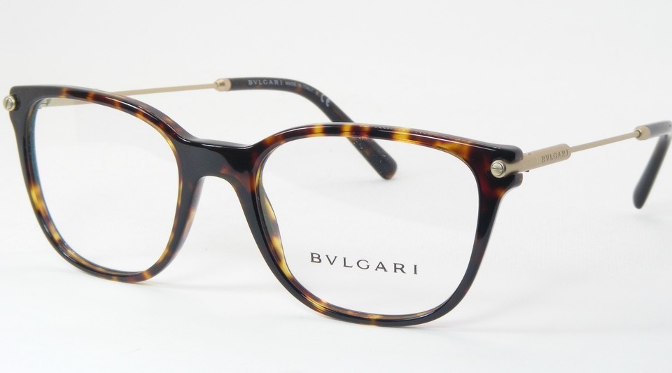 BVLGARI 3032 504 Tortoise /Matt Pale Gold LUXURY EYEGLASSES 52-19-140mm Italy Item image 4