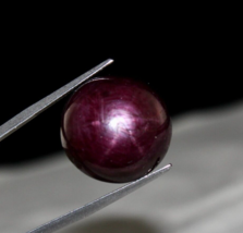 Natural 6 Ray Star Ruby Round Cabochon 67.64 Ct 21 Mm Gemstone For Ring Pendant - £22,952.29 GBP