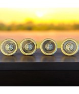 Vtg 70’s Retro Woman’s Power Head Shank Buttons Clear Gold Set Of 4 - $17.63 CAD