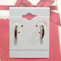 Yellow Gold On 925 Sterling Silver C- Hoop Earrings Signed - £37.33 GBP