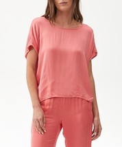 Michael Stars Elena Satin Boatneck Boxy Tee in Ball Pink  Size Small S NEW - £28.31 GBP