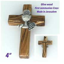 Olive wood first communion Cross gift  Jerusalem Cruz primera comunión 2... - £15.50 GBP