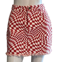 Le Lis Mini Skirt Red White Checkered Size Medium Stormi New - £18.78 GBP