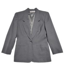 Vintage Evan-Picone Blazer Jacket Women Size 8 Gray Lined Wool - £19.51 GBP