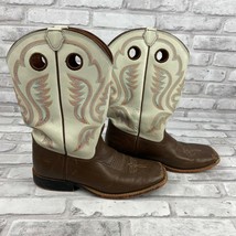 Justin Kids Brown Western Boots Size 4.5D Leather 301JR Gently Used - $20.84