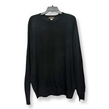 Thomas Dean Mens Pullover Sweater Black Crew Neck Wool Blend Tight Knit XL New - £15.98 GBP