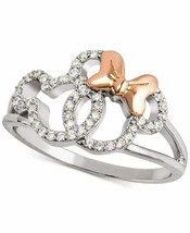 0.50 Karat Runde Künstlicher Diamant Mickey Maus Promise Ring 14K Weiß Vergoldet - £104.39 GBP