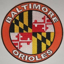 Baltimore Orioles~Maryland Flag~Embroidered PATCH~4&quot; Round~Iron Sew On~MLB  - £4.20 GBP