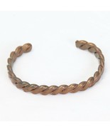 Vintage Solid Copper Braided Twisted Cuff Bracelet Women B - $12.73