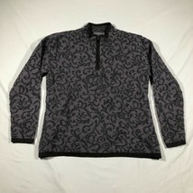 MFH Knits Sweater Womens L Purple Baby Alpaca Quarter Zip Long Sleeve Paisley - £29.13 GBP