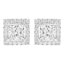 1.50 Ct Princess Cut Lab Grown Diamond Earrings VVS-VS EF Color 14K Yellow Gold - £744.08 GBP